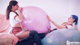 Q Cosette btp's big balloon with Stashia's strapon inside it - 480p