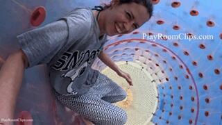 Inside HUGE Room Sized Inflatable Cylinder On The Water -720p