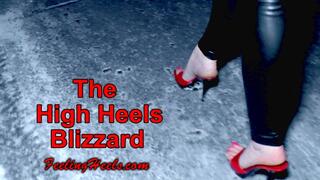 The High Heels Blizzard - Episode 1 - starring: Vicky Heely - HD - High Heels Stiletto Mules Walking Slippery on Ice and Snow in Town at Night - 720p - MP4