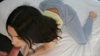 POV to a thick brunette with perfect ass - Cum in mouth