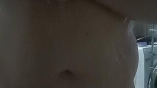 BBW showing off big body and showering