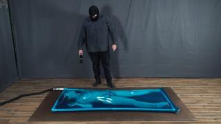 New blue latex bed and vibro