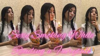 Sexy Smoking While Reading the Fairytale