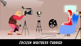 Frozen Stuck Waitress Posed and Played with