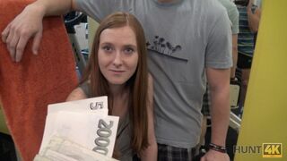 HUNT4K Cute Girl instead of Training has Sex in Gym with Rich Hunter