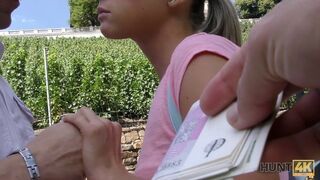 HUNT4K. Cuckold Doesnt Stop his Girlfriend having Sex with Stranger