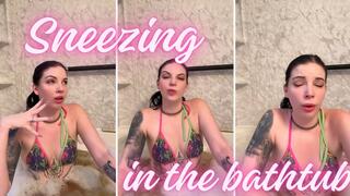 Sneezing Fit in Bathtub