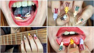 The giantess made tiny people nail art