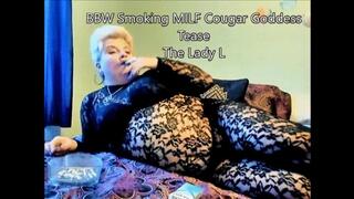 BBW MILF GILF smoking bodystocking tease