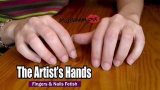 The Artist's Hands - Fingers Fetish, Natural Nails Tapping and Hands Worship - MissBohemianX - 1080p MP4