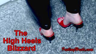 The High Heels Blizzard - Episode 1 - starring: Vicky Heely - Part 2 - HD - High Heels Stiletto Mules Walking Slippery on Ice and Snow in Town at Night - 720p - MP4
