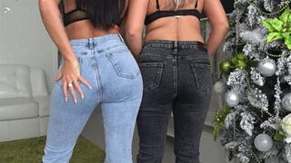 Jerk off to our big denim butts JF