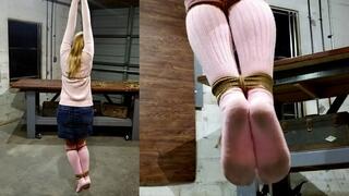 0100 Stretched in Slouch Socks Catherine Sterling Suspended in Slouch Socks and Sweater – A Custom Video! Knitwear in Pink over Pantyhose Pleases POV Playmate during Bondage Meet Up! WMV Video