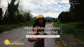 Martial Arts Goddess casual outdoor tkd backstage photo shooting