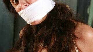 Jamie Daniels is a Tightly Bound, Massively Gagged, Angry and Frustrated Dominated Foot Dominatrix!