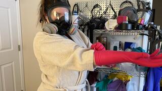 Gloved and Masked Housewife Indulges your Fantasy