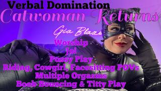 Catwoman Returns: JOI Body Worship Boob & Pussy Play & Verbal Domination Face Sitting POV