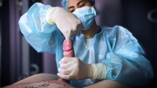 Sadistic Nurse Finger Sounding her Slave Patient