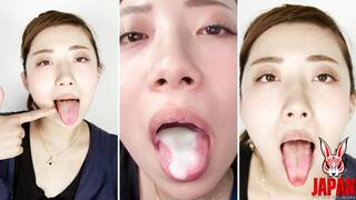 Amateur Azusa's Oral Exhibition: Tongue Cleaning and Ending in it