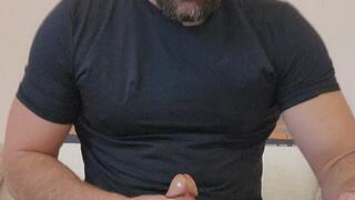Straight male spreads ass and strokes cock