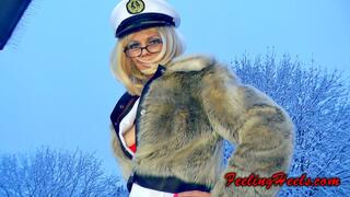 High Heels Ahoy! - Episode 1 - starring: Roxxy Heely 1st time on camera! - Part 2 - FHD - Sea Captain in High Heels Nylons Fur Walking Slippery on Snow and Ice Giantess Upskirt - 1080p - MP4