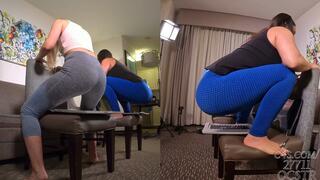 Megan Jones and Constance Laptops Butt Crushed - Side Views 4K