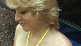 Carmen Blows Stranger Outdoors And Collects His Cum In Her Mouth POV! (mp4 sd)