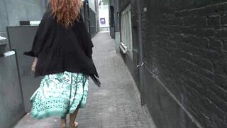 Ellie goes barefoot in Amsterdam
