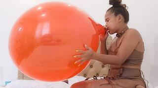 Sexy Juju Blows To Pop Your HUGE Tuftex 24 Inch Balloon