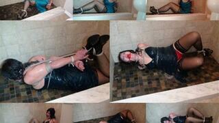 Bound & soaked in the shower in her silk night gown (MP4 SD 3500kbps)