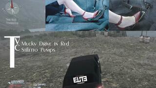 Mucky Drive in Red Stiletto Pumps (mp4 1080p)