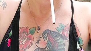 Chesterfield 100s - Having difficulty lighting a cigarette - Smoking inside the pool, no smoking area - Deep Inhales - Customized with no names mentioned