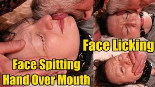 Face Licking, Spitting, Hand Over Mouth Domination (4K)