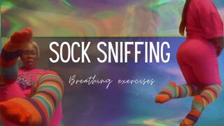 Sock sniffing breathing exercise