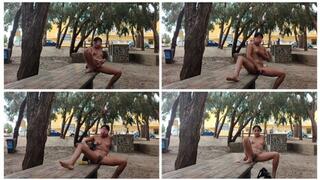 Naughty horny doll in public, playing with my pussy