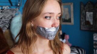Back to the 80's: Jade Rose gets tied and gagged before a 80's party by a mysterious burglar! (Part 2)