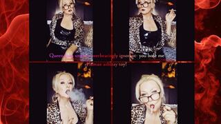 Queen Joan raucht überheblich ignorant - du langweilst mich Human ashtray toy! *Rothmans 100s Cork