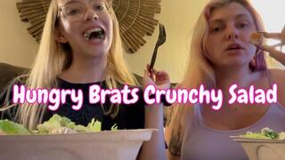 Hungry Brats Eating a Crunchy Salad