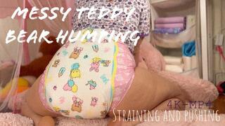 Ginger mess and humps her teddy bear - 4k Mp4
