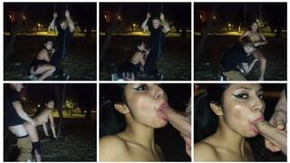 In the park in public with my friend fucking