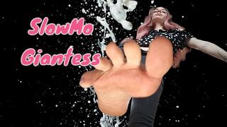 Huge girl in slow motion