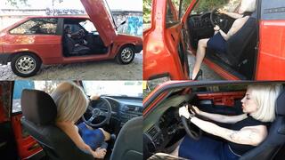 Katya brutally revving Lada 2108