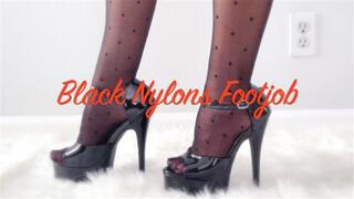 Black Nylons POV Footjob 4K