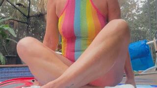 Foot massage poolside