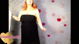 Happy Valentine's Day BBW Samantha 38g trying on 3 sexy tight pink dresses - MP4