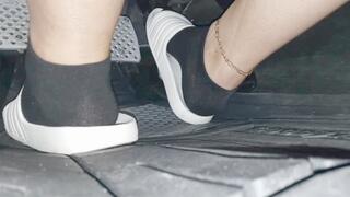 Black Socks & White Slides ( Rear view)