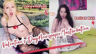 Valentine's Newspaper Masturbation