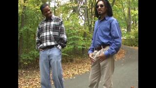 2 Big Black Cocks Visit Their Neighbor Jessica Blows Them Outside Of Her Trailer! (mp4)