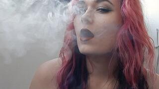 Smoking sounds professional mic No talking