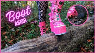 WALKING ON LEAVES WITH PINK DEMONIA BOOTS